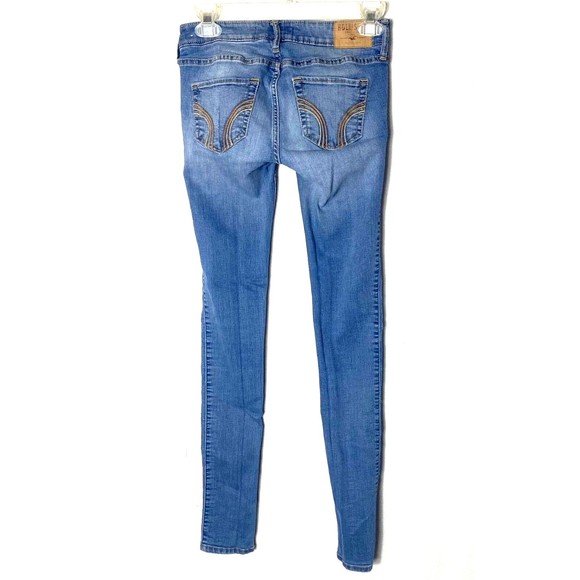 Hollister Jeans Womens Distressed Low Rise Medium Wash Denim Blue Size 24x33 - Picture 10 of 12